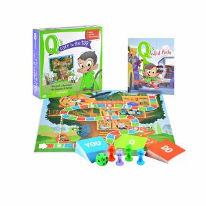 Award-Winning Children's book — Q's Race to the Top Boardgame with Book