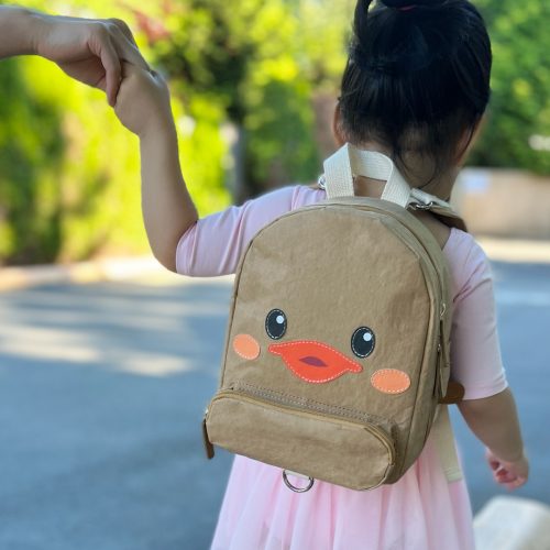 The Duck Duck Backpack is made with washable, vegan, and sustainable Supernatural Paper!